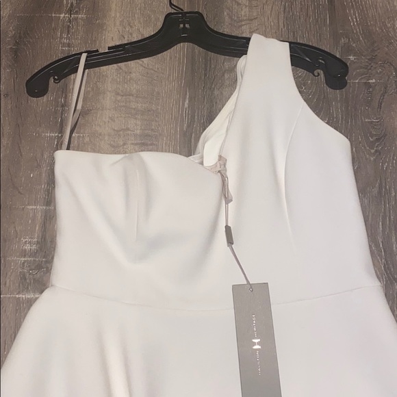 Halston Asymmetric Flounce Dress - Picture 7 of 9